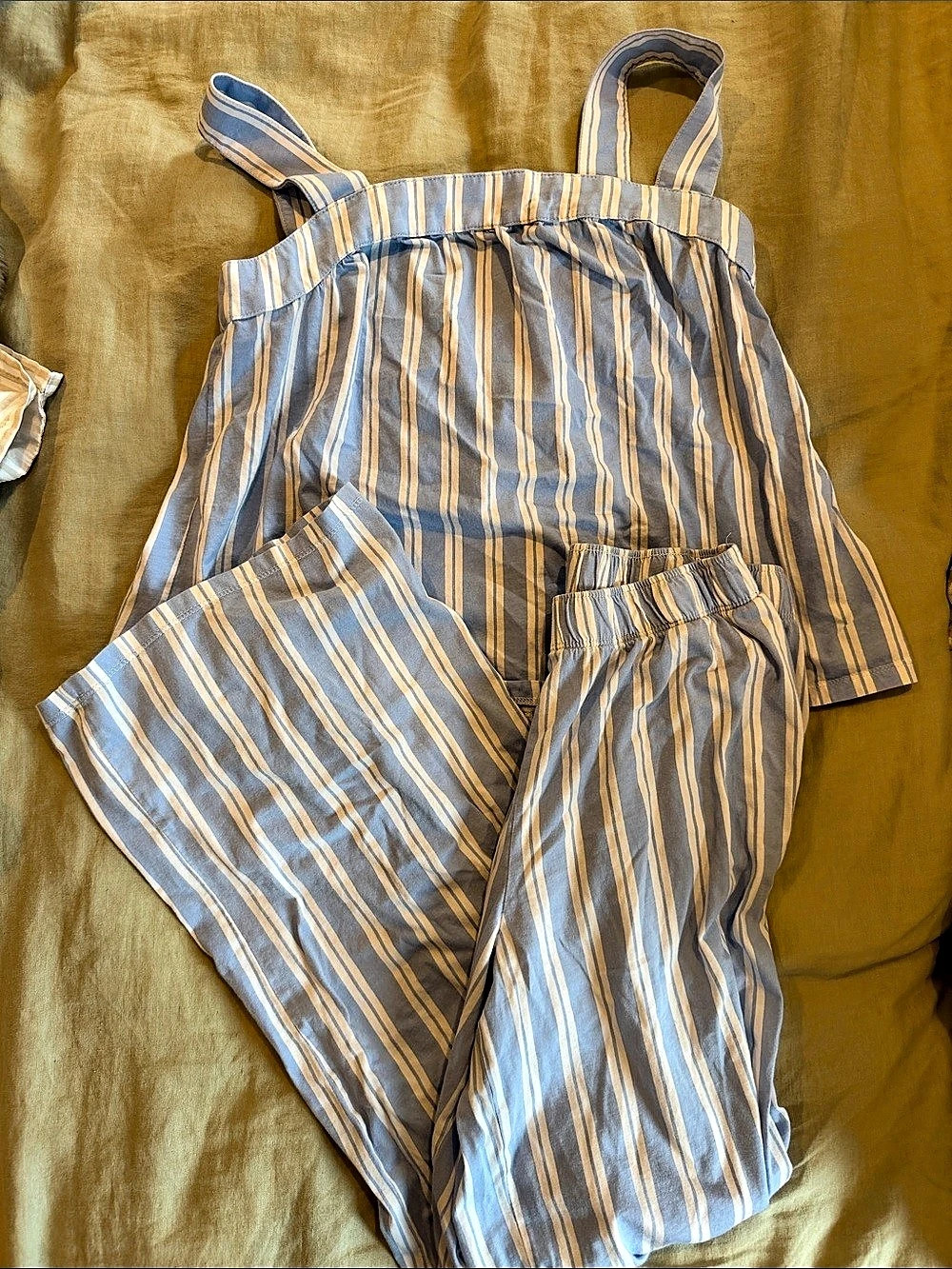 Blue & White Striped Matching Set